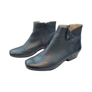 Taos Oh Snap Navy Leather Comfort Ankle Boots Size 9.5